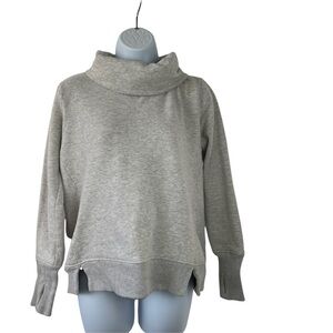 Athleta Heather Gray Cowl Neck Sweater with Thumb Holes Small